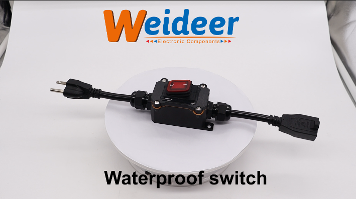 weideer Extension Cord with Inline Switch On/Off IP67 Waterproof